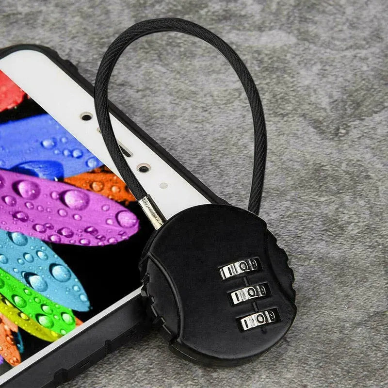 Combination Lock Padlock Locker 3 Digit Security Bike Suitcase Luggage Bag - Black
